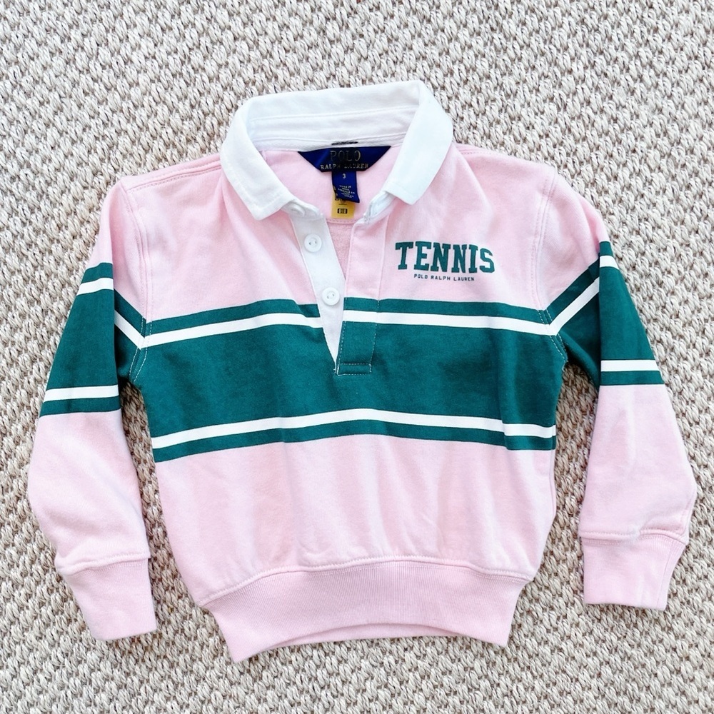 Polo by Ralph Lauren Kids Pink and Green Striped Polo 3